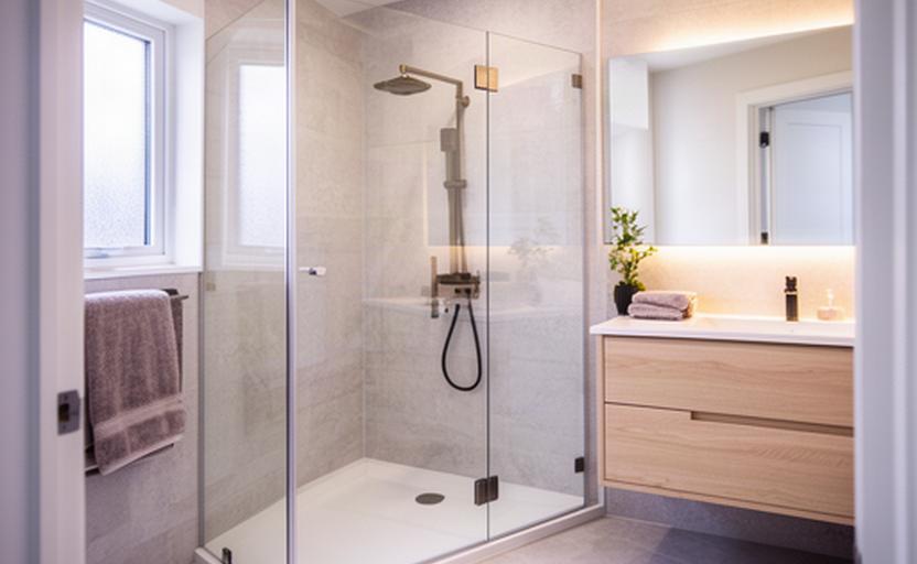 Updated bathroom with walk-in shower and modern fixtures in a Sudbury home
